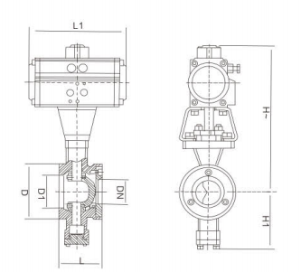 Pneumatic V cut off ball valve