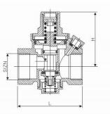 Brass piston-type pressure reducing valve